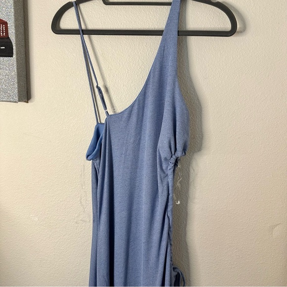 Blue one shoulder midi dress with cutout side detail XL - Picture 8 of 8